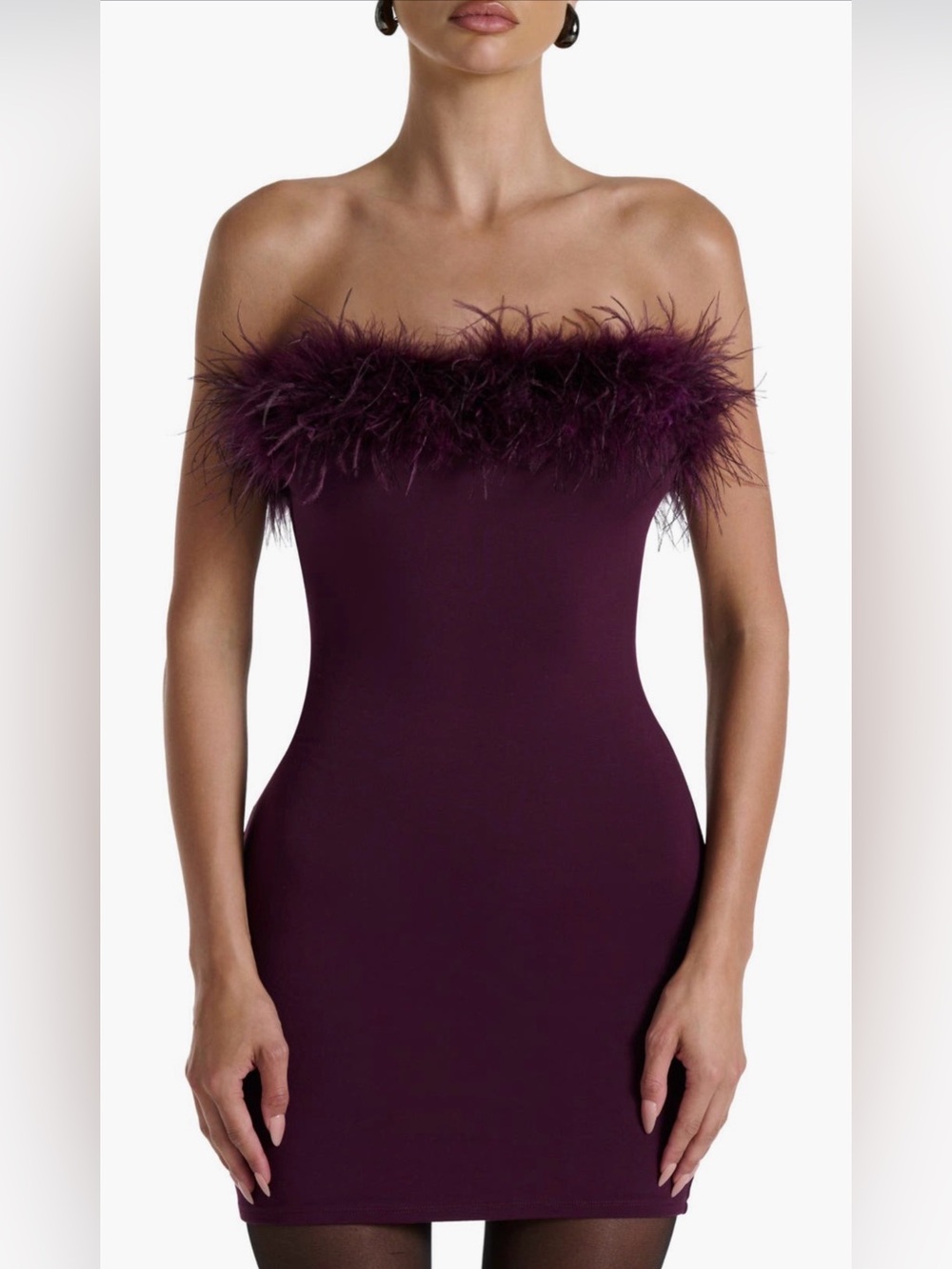 NWOT Naked Wardrobe Butter Feather Minidress Sz Small